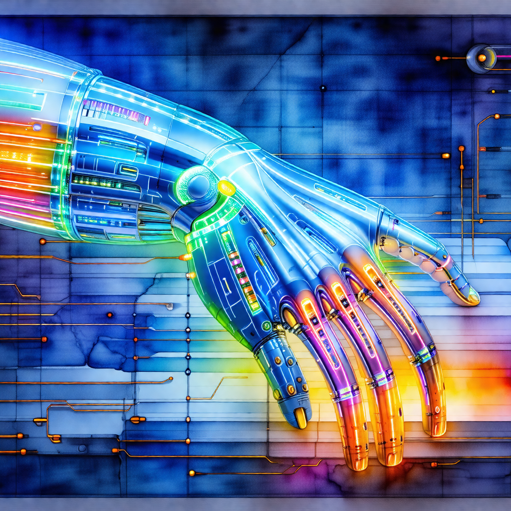 Hand with a long, colorful finger