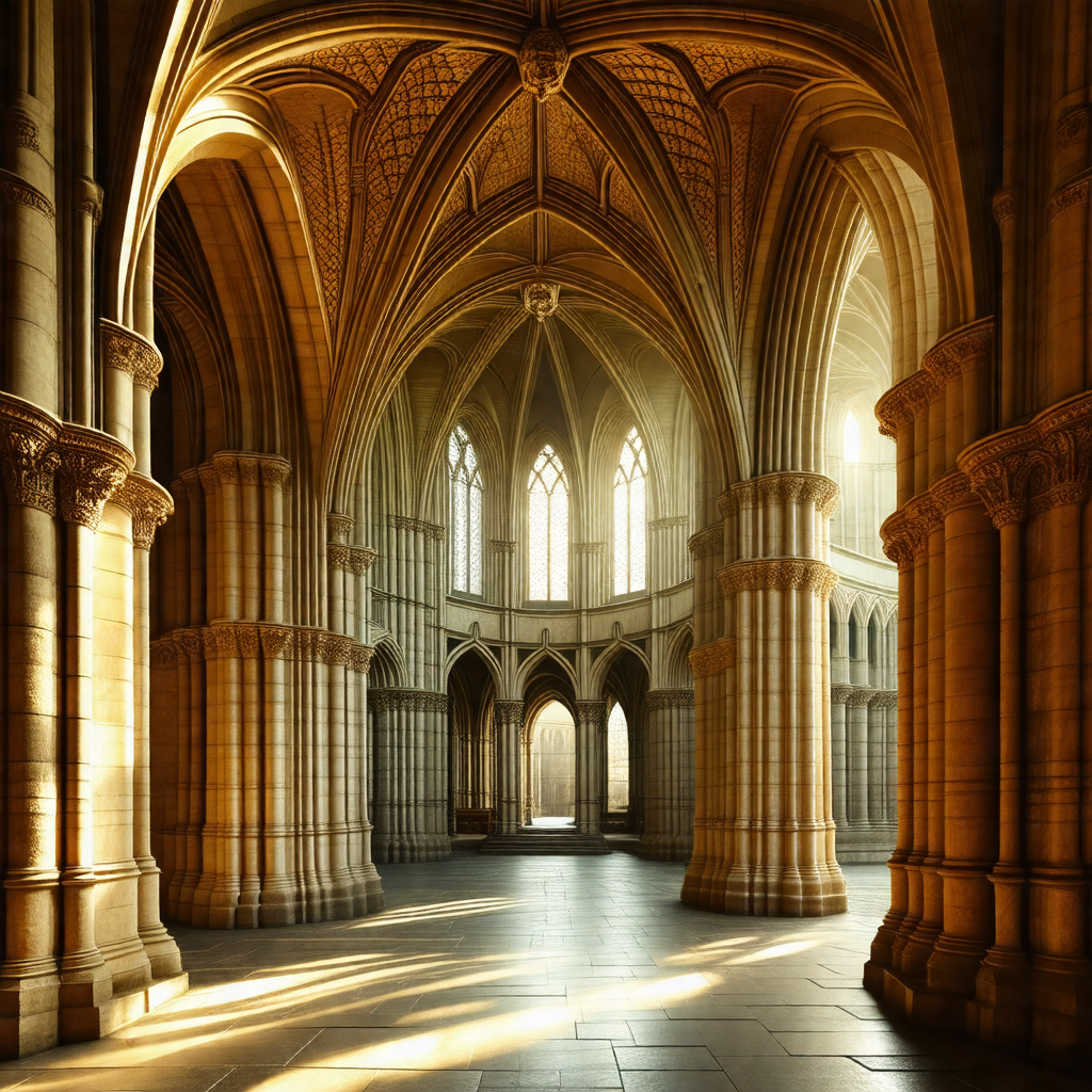 Large, ornate cathedral with a high vaulted ceiling