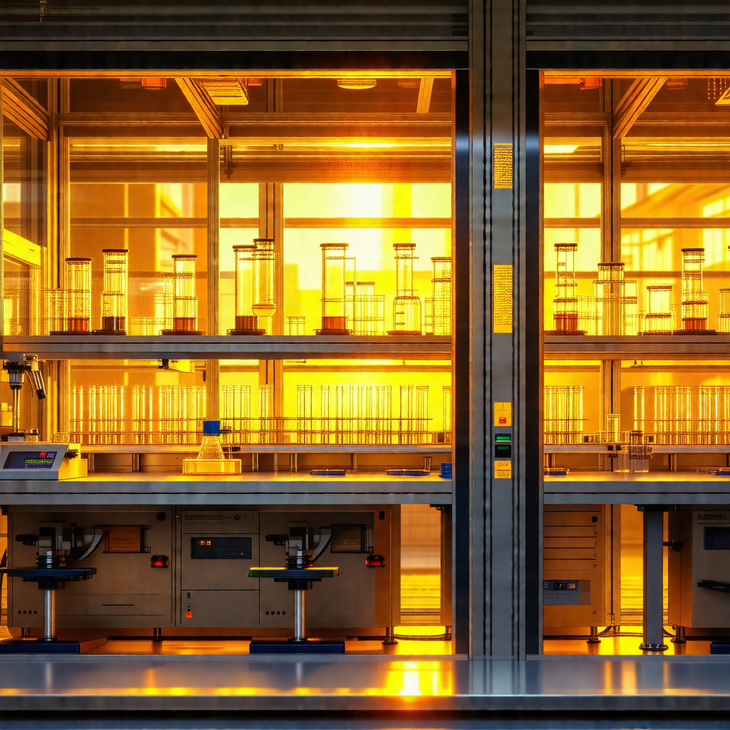 Large room filled with numerous glass beakers and tubes