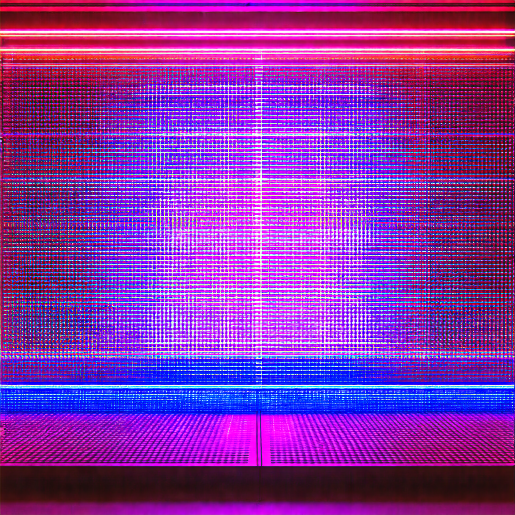 Brightly lit room with a pink glow