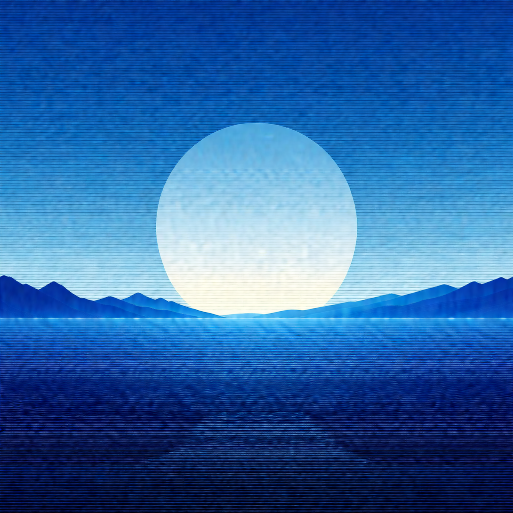 Beautiful sunset over a large body of water, possibly an ...