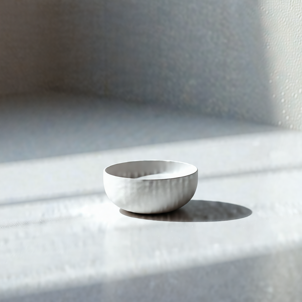 White bowl placed on a countertop