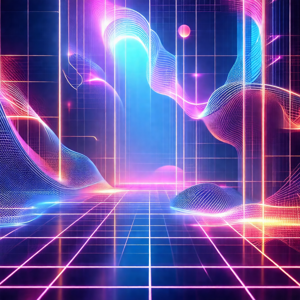 Futuristic, colorful, and abstract representation of a city