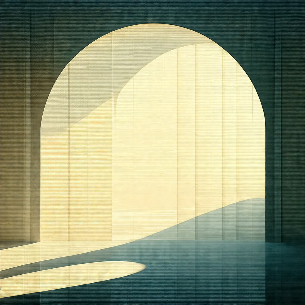 Large archway with a curved shape, likely part of a building