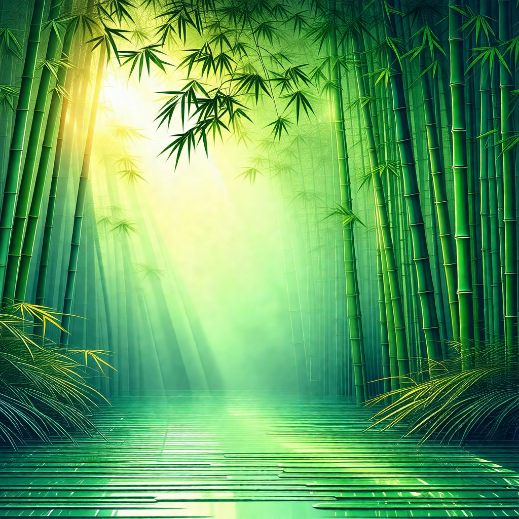 Lush green forest with a pathway leading through the trees