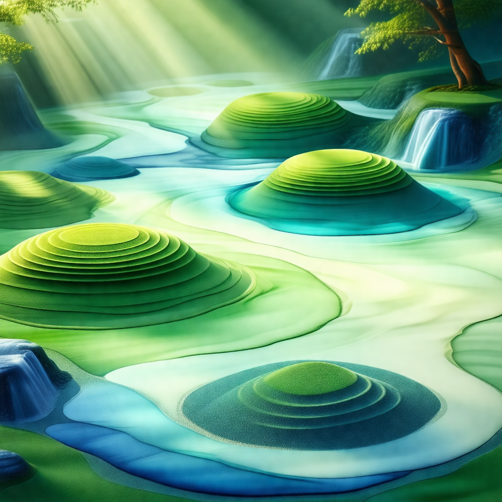Serene scene of a river with a few rocks and a tree nearby
