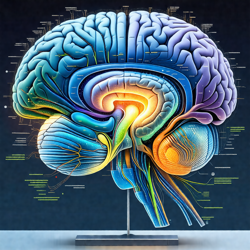 Detailed illustration of the human brain, showcasing its ...