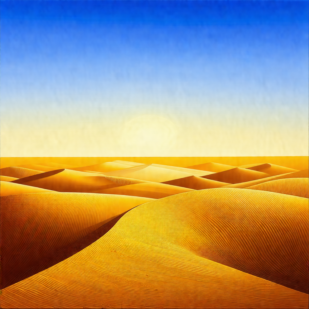 Beautiful desert landscape with a sunset in the background