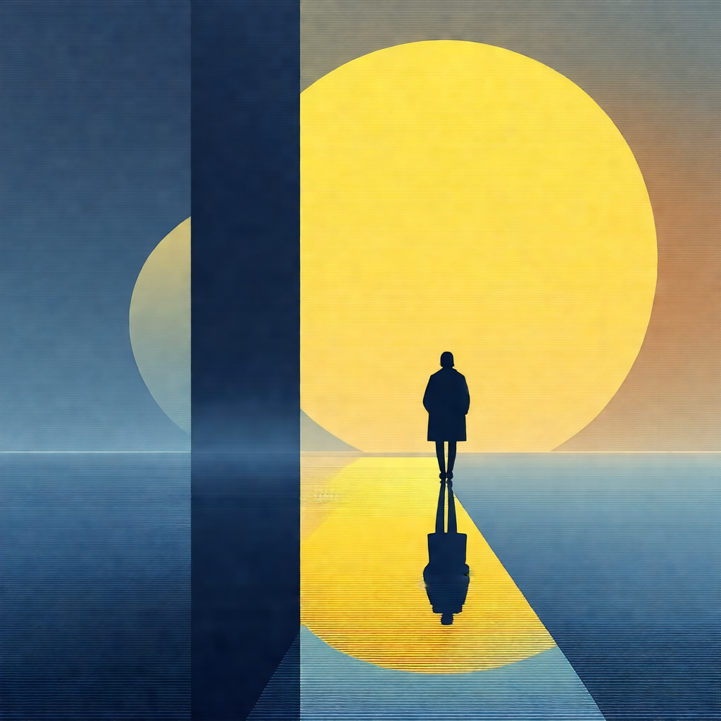 Man walking on a path near a body of water