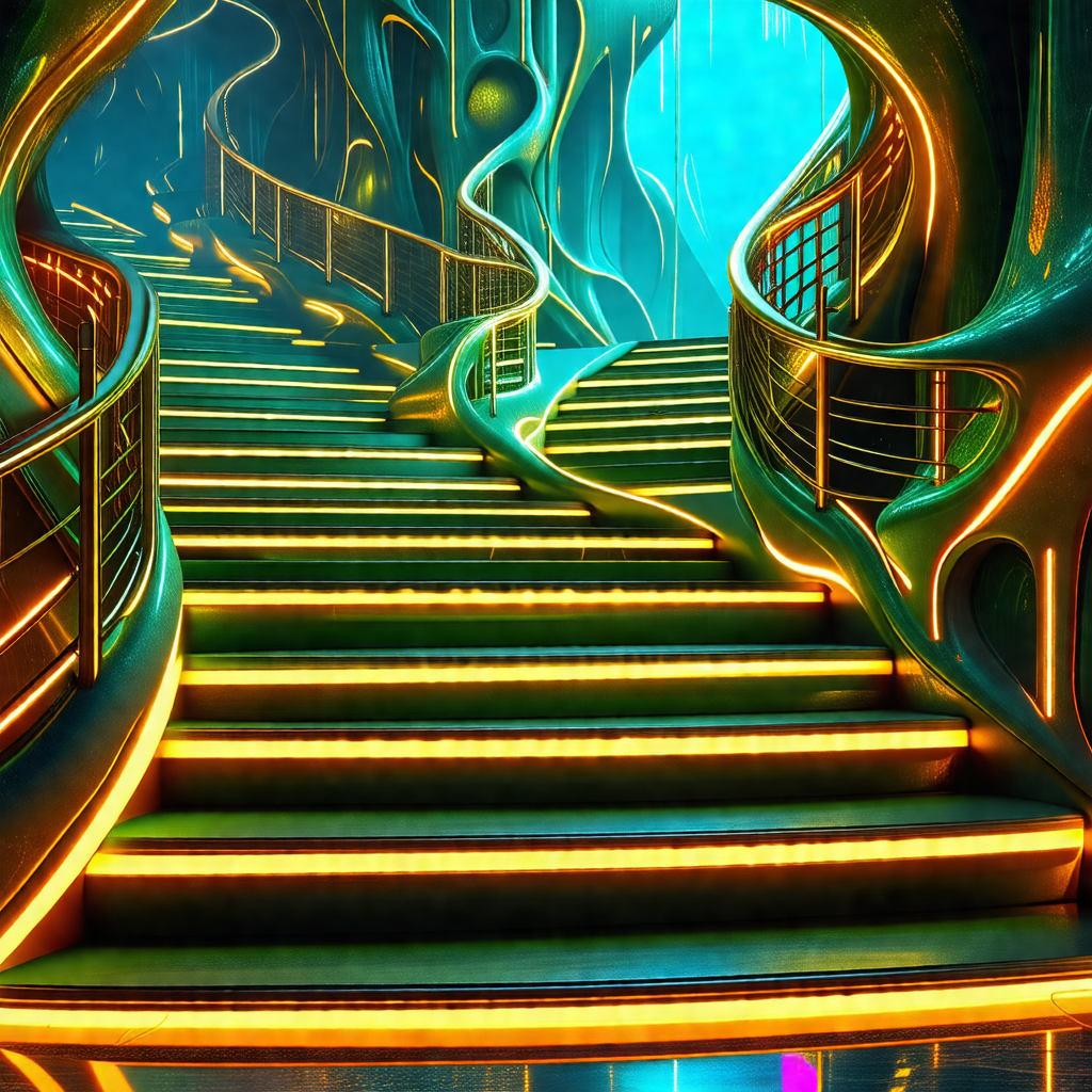 Colorful and artistic representation of a staircase