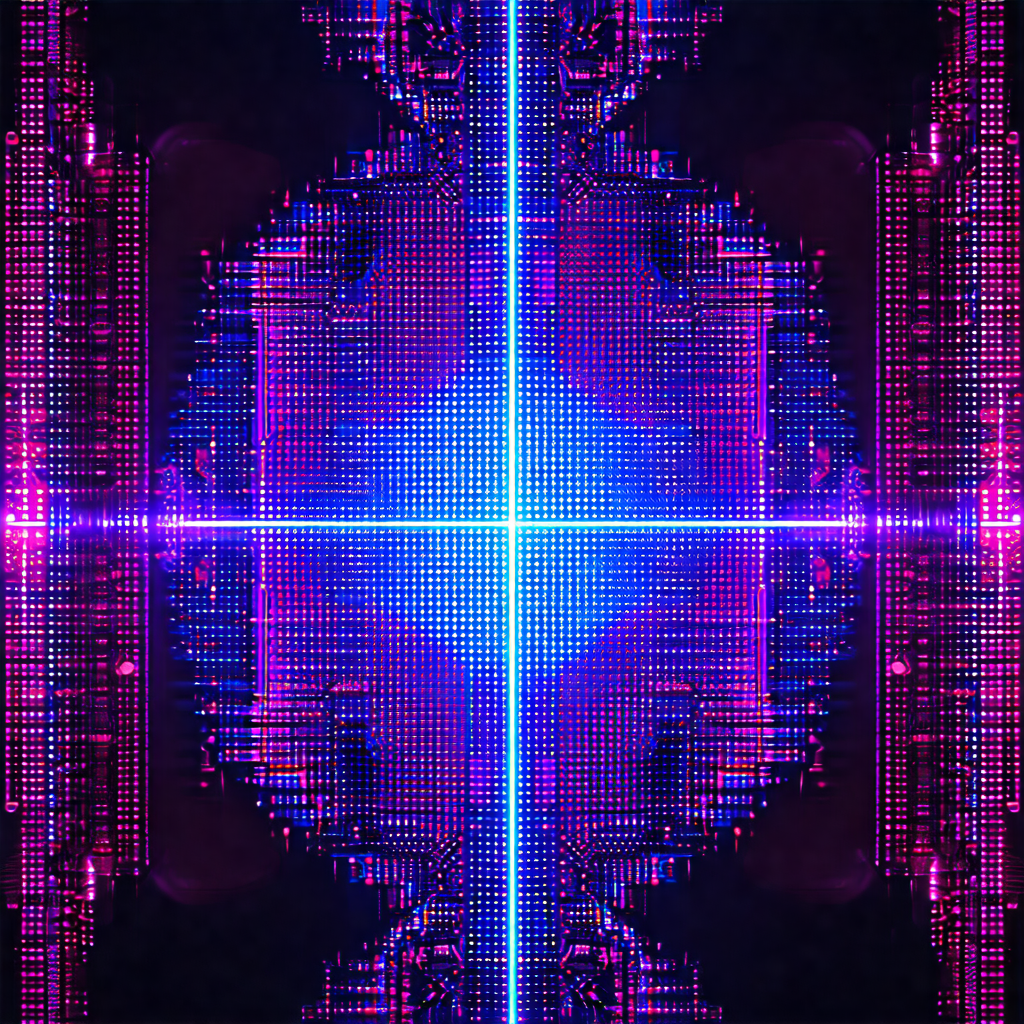 Close-up of a bright blue light, which appears to be a ne...