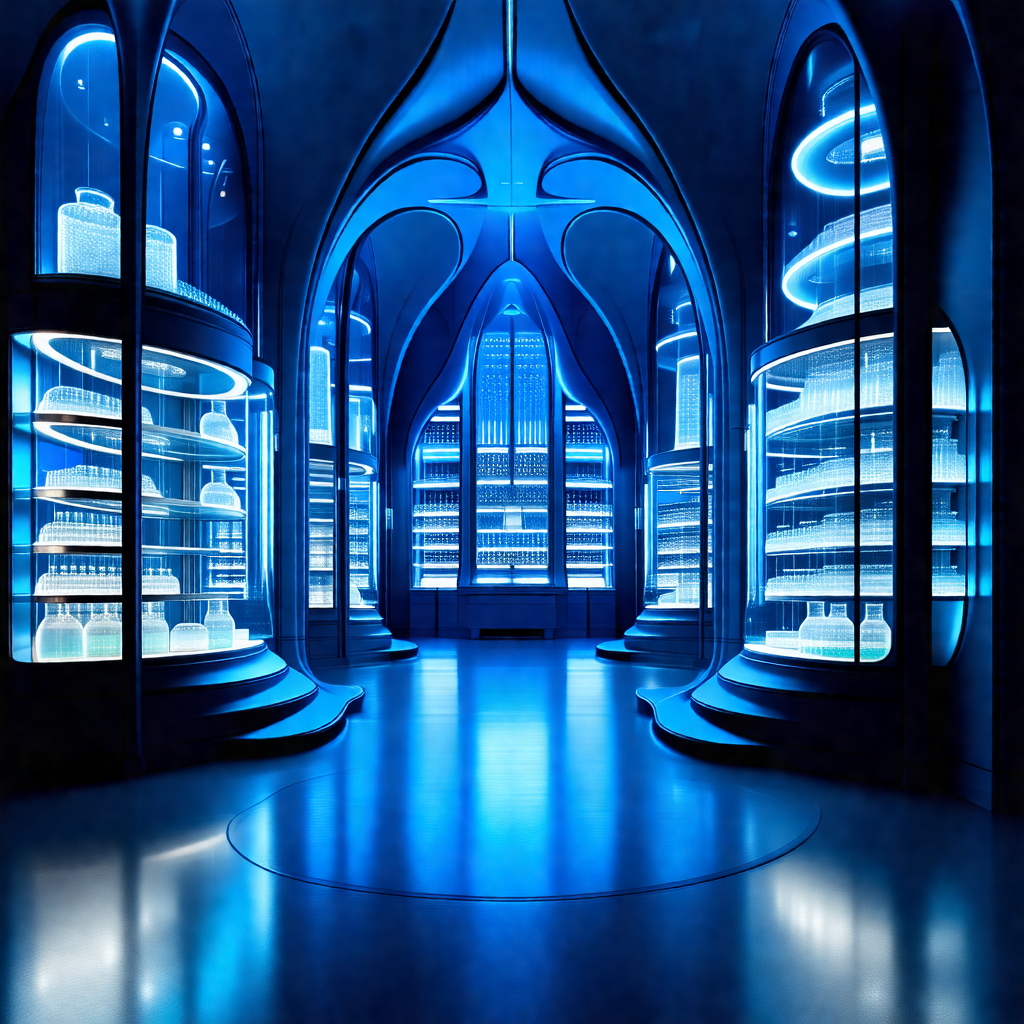 Large, well-lit room filled with numerous glass display c...