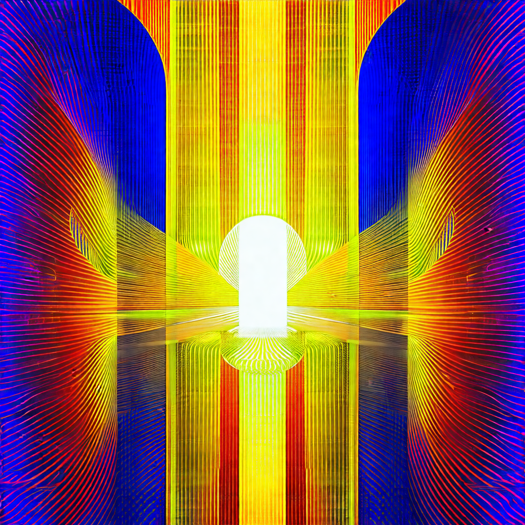 Large, colorful painting of a doorway