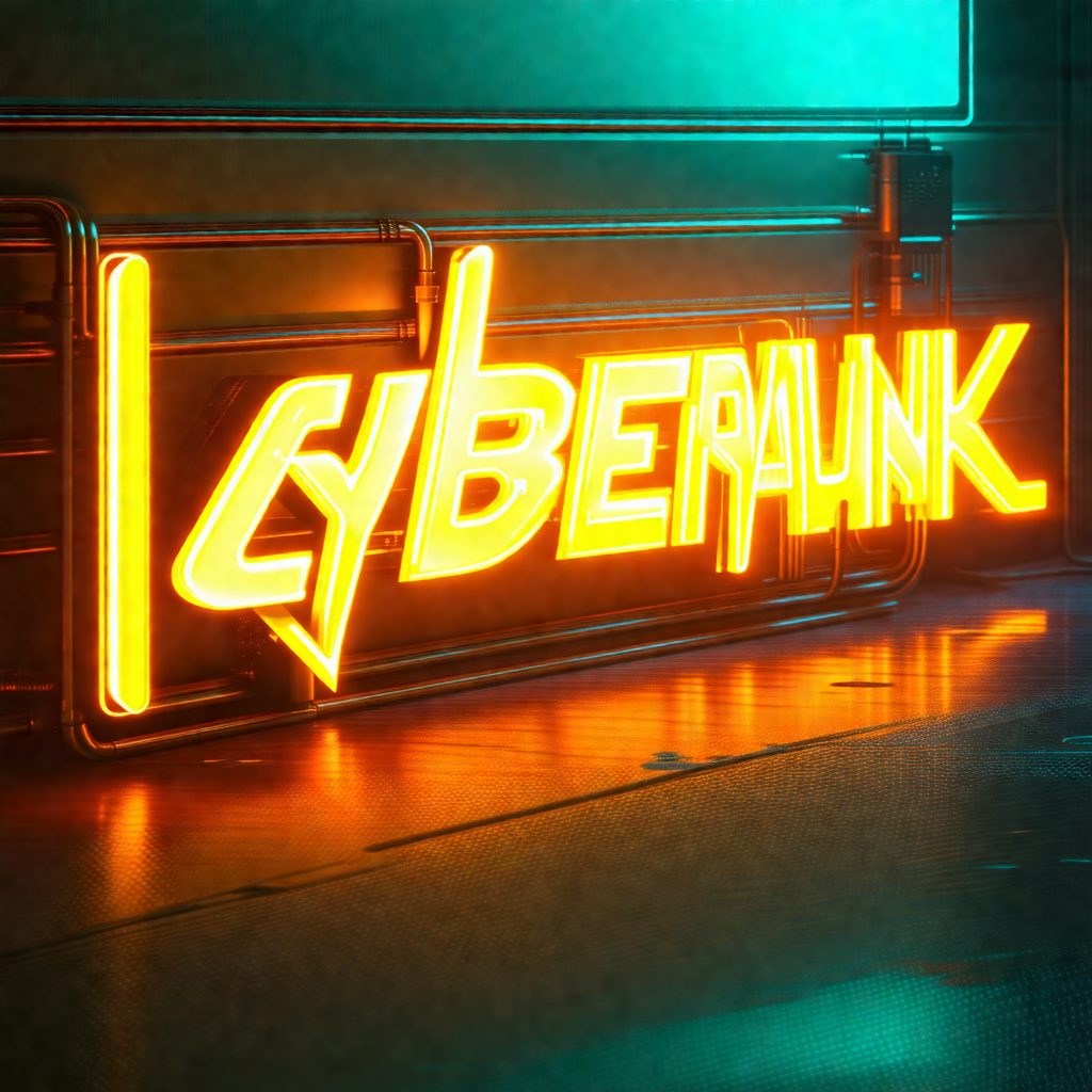 Neon sign that reads "cyberpunk