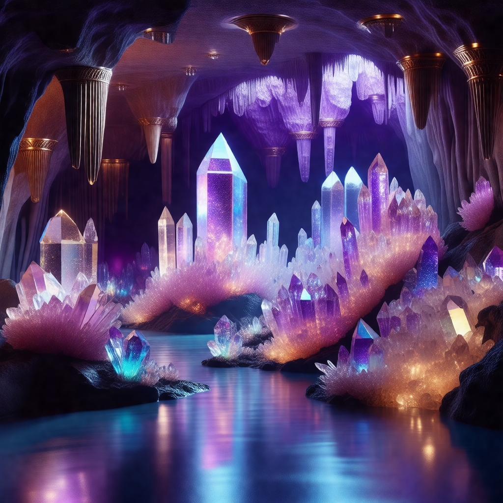 Cave with a river flowing through it