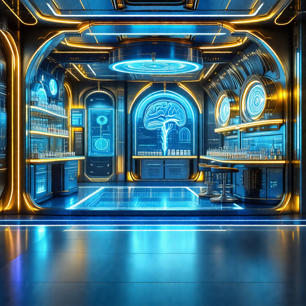 Futuristic, computer-generated scene featuring a large, o...