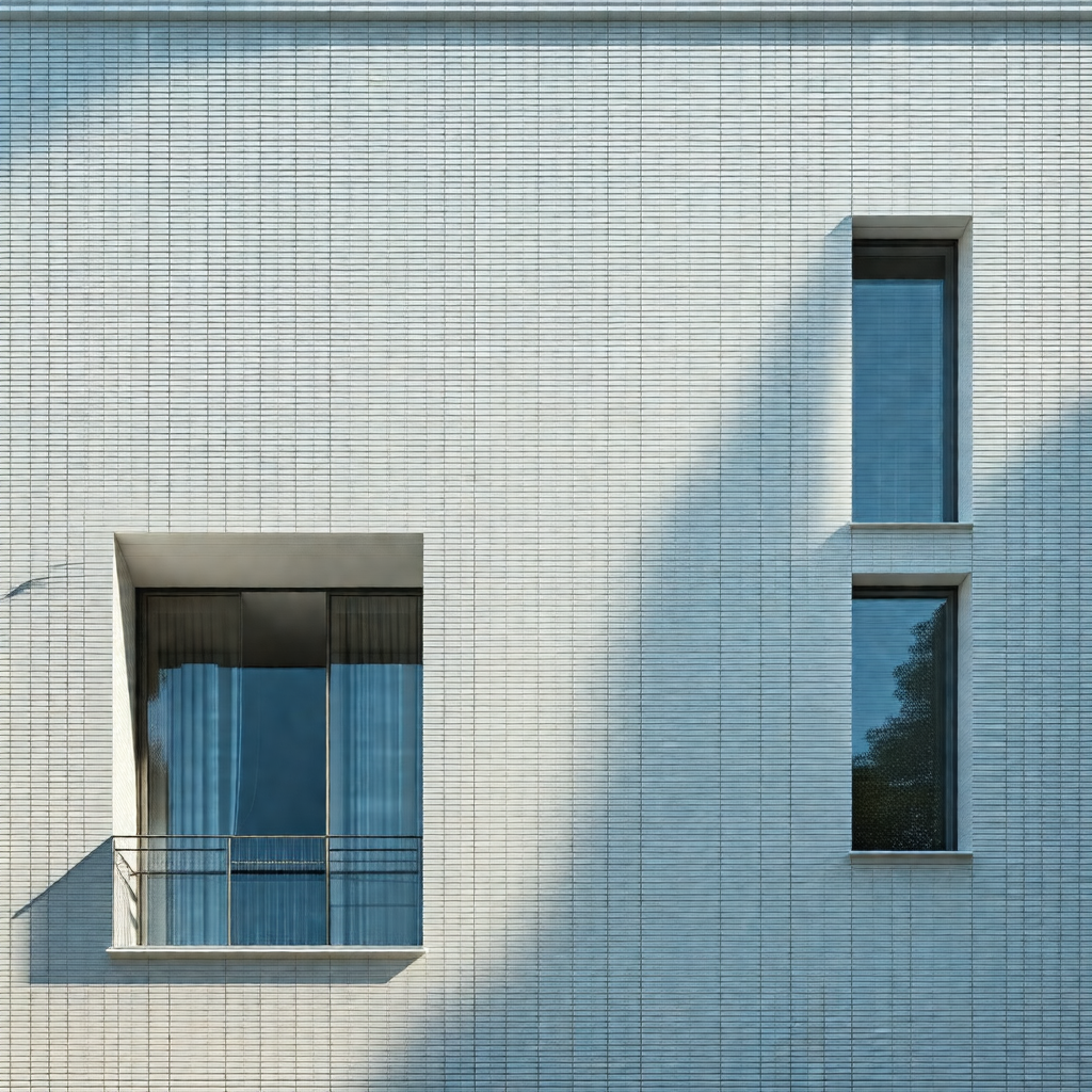 Large white building with a prominent window