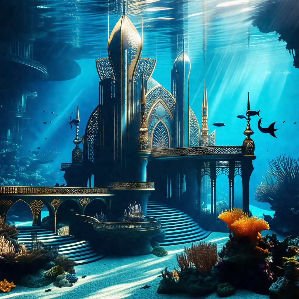 Beautiful underwater palace, complete with a castle-like ...