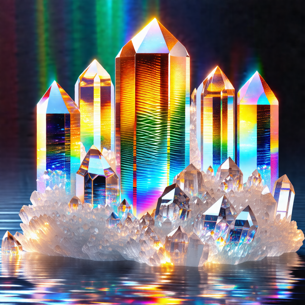 Beautiful and colorful crystal structure, resembling a ca...