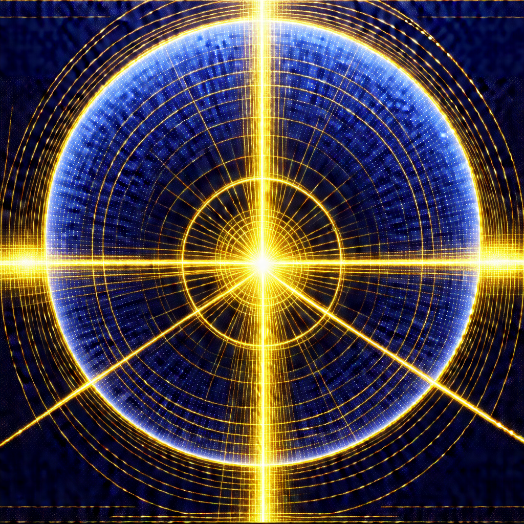 Bright yellow circle with a blue background