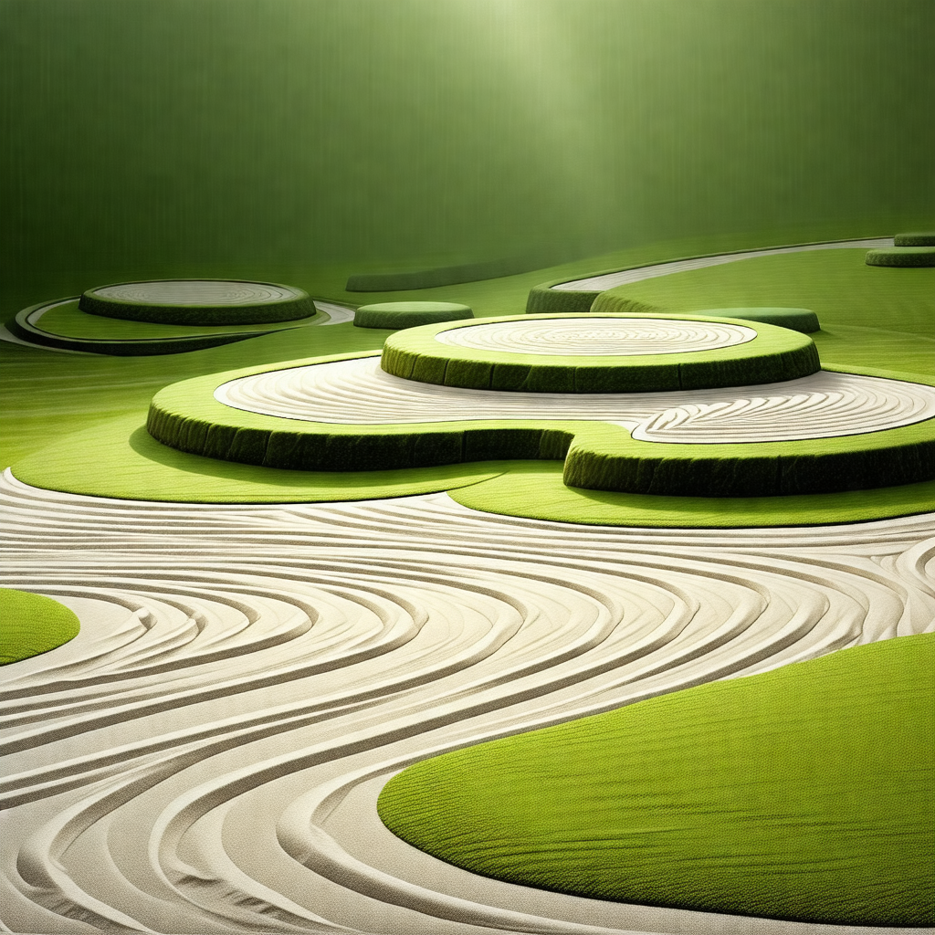 Large, grassy field with a series of mounds and hills