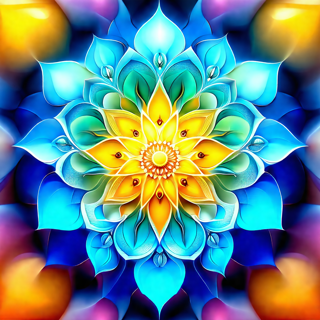 Vibrant and colorful flower with a yellow center