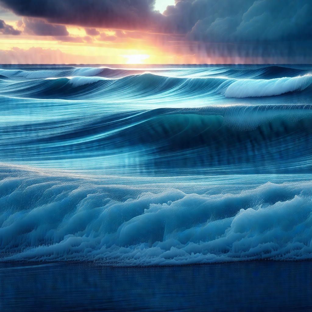 Captures a beautiful sunset over the ocean, with the sun ...
