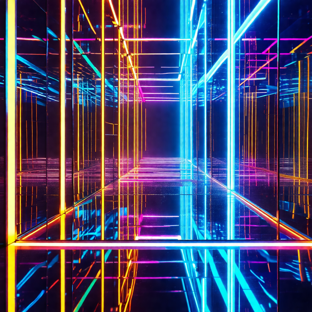Reflection of a room with a mirrored surface