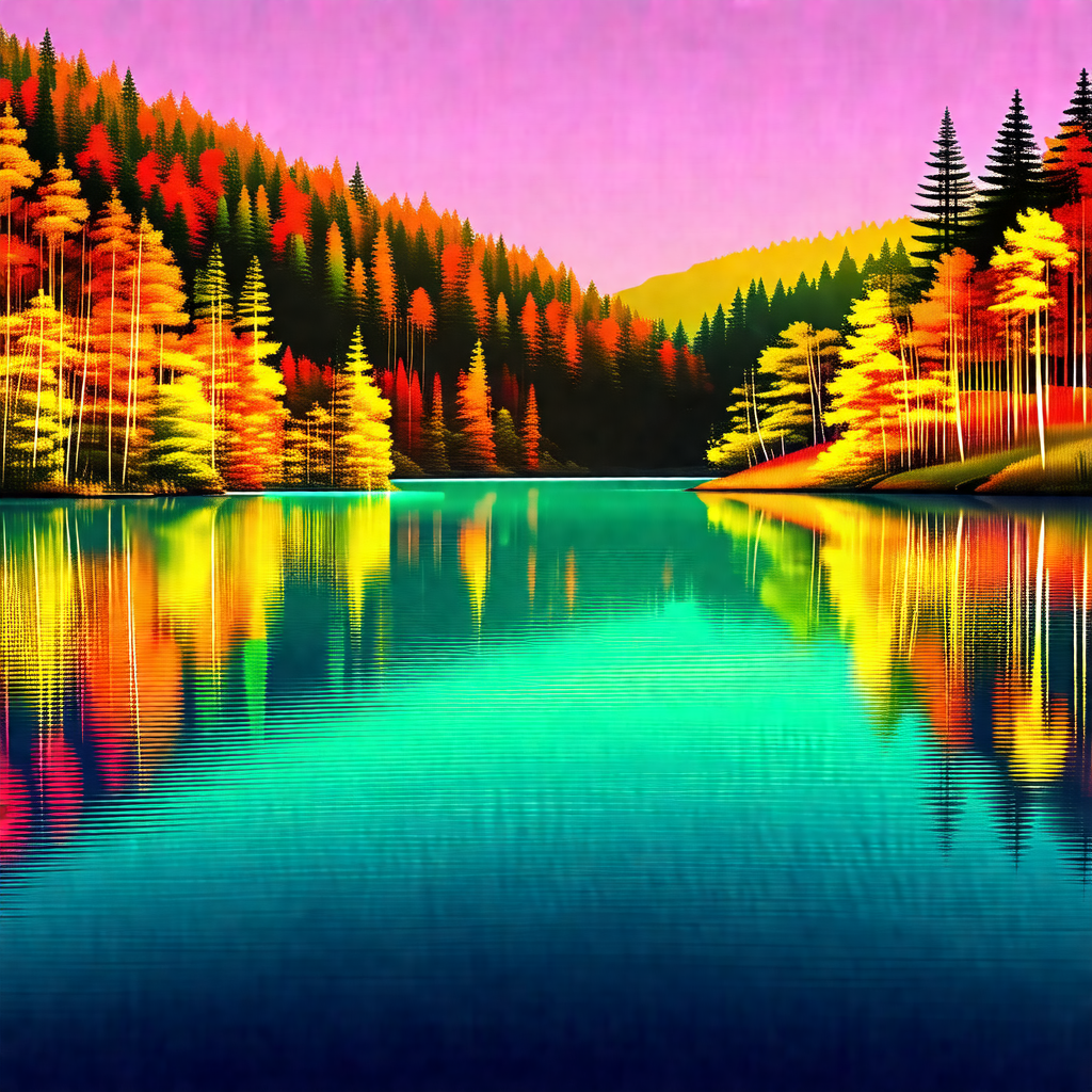 Serene lake surrounded by a forest of trees