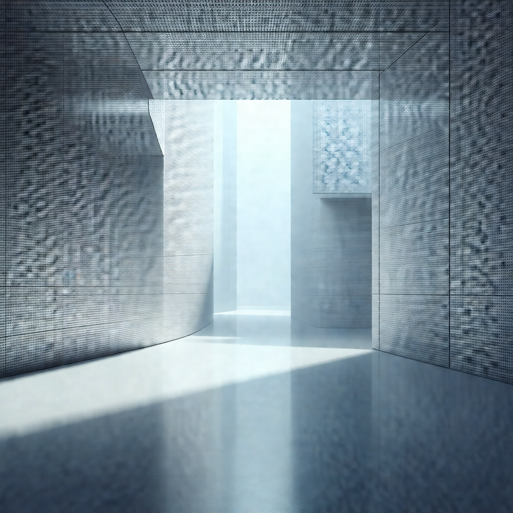 Long, narrow hallway with a bright light at the end
