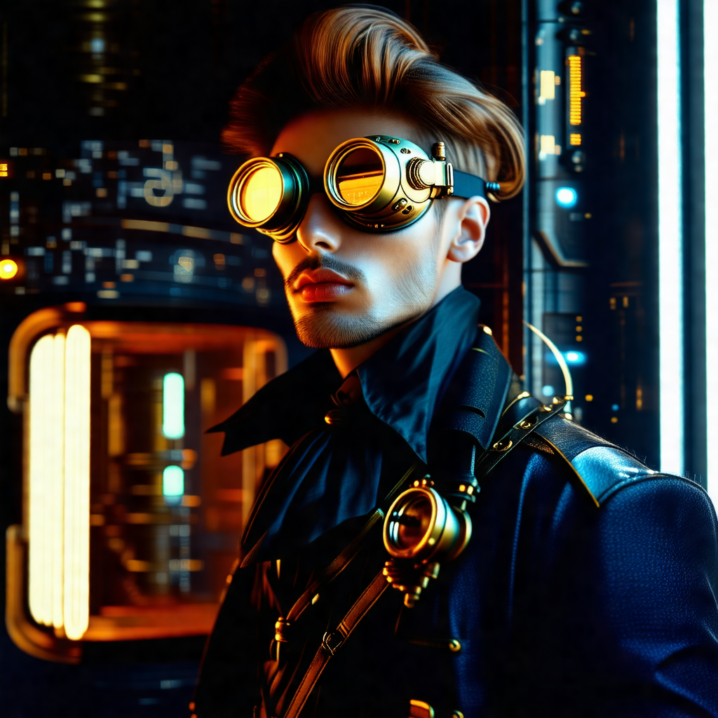 Man wearing a black jacket and goggles, standing in front...