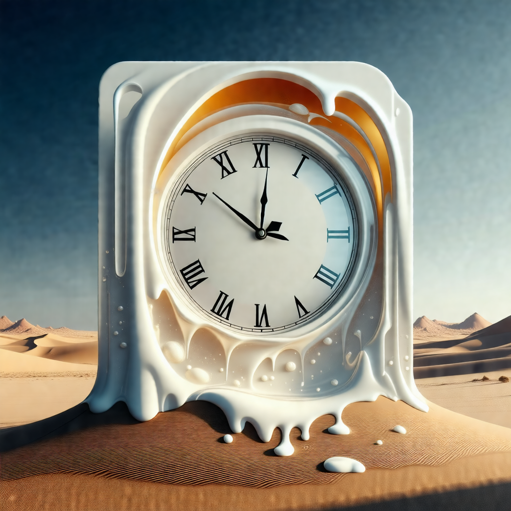 Large, white, and creamy clock with a yellow rim