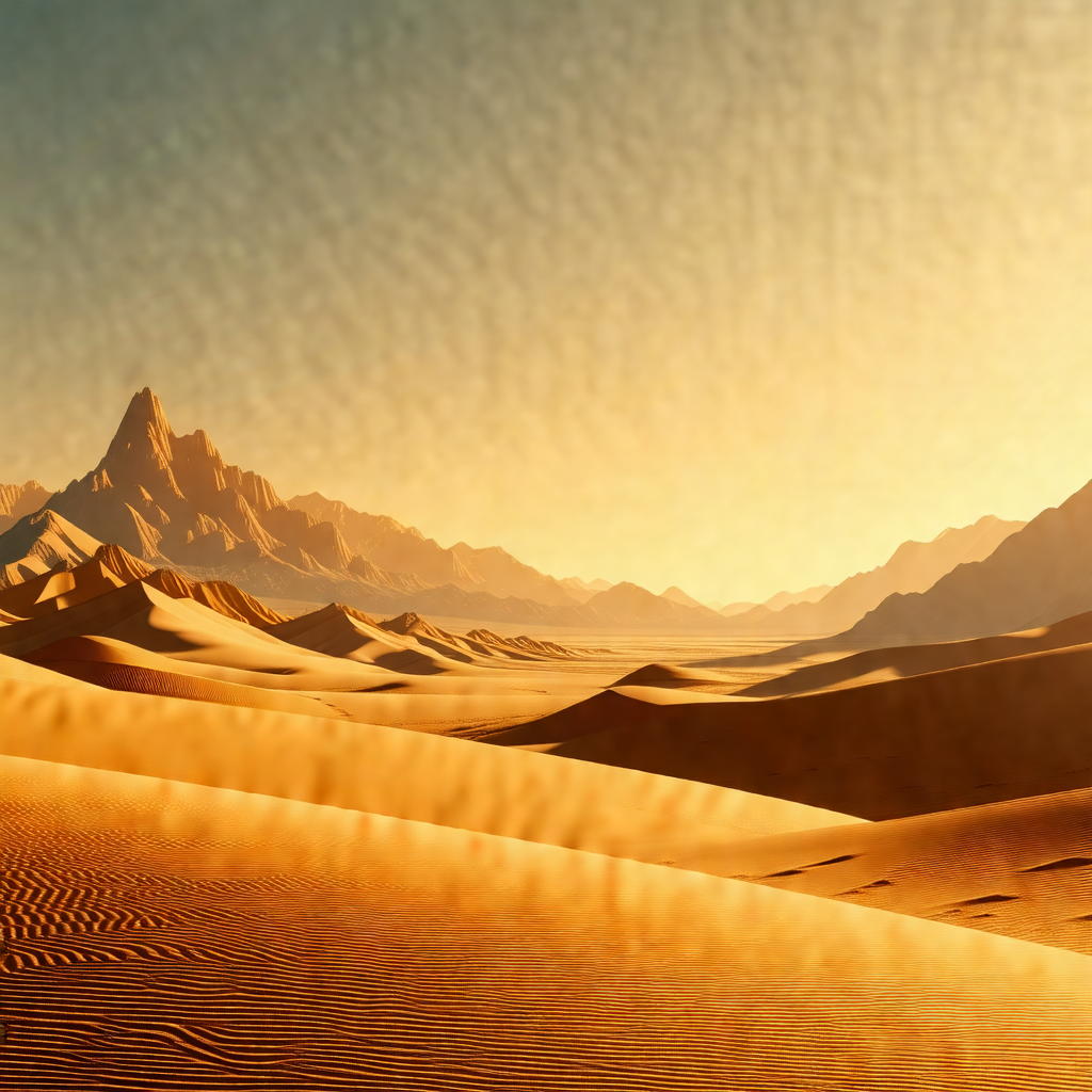 Beautiful desert landscape with a mountain range in the b...