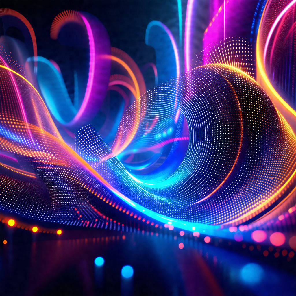 Colorful and vibrant display of light, featuring a variet...