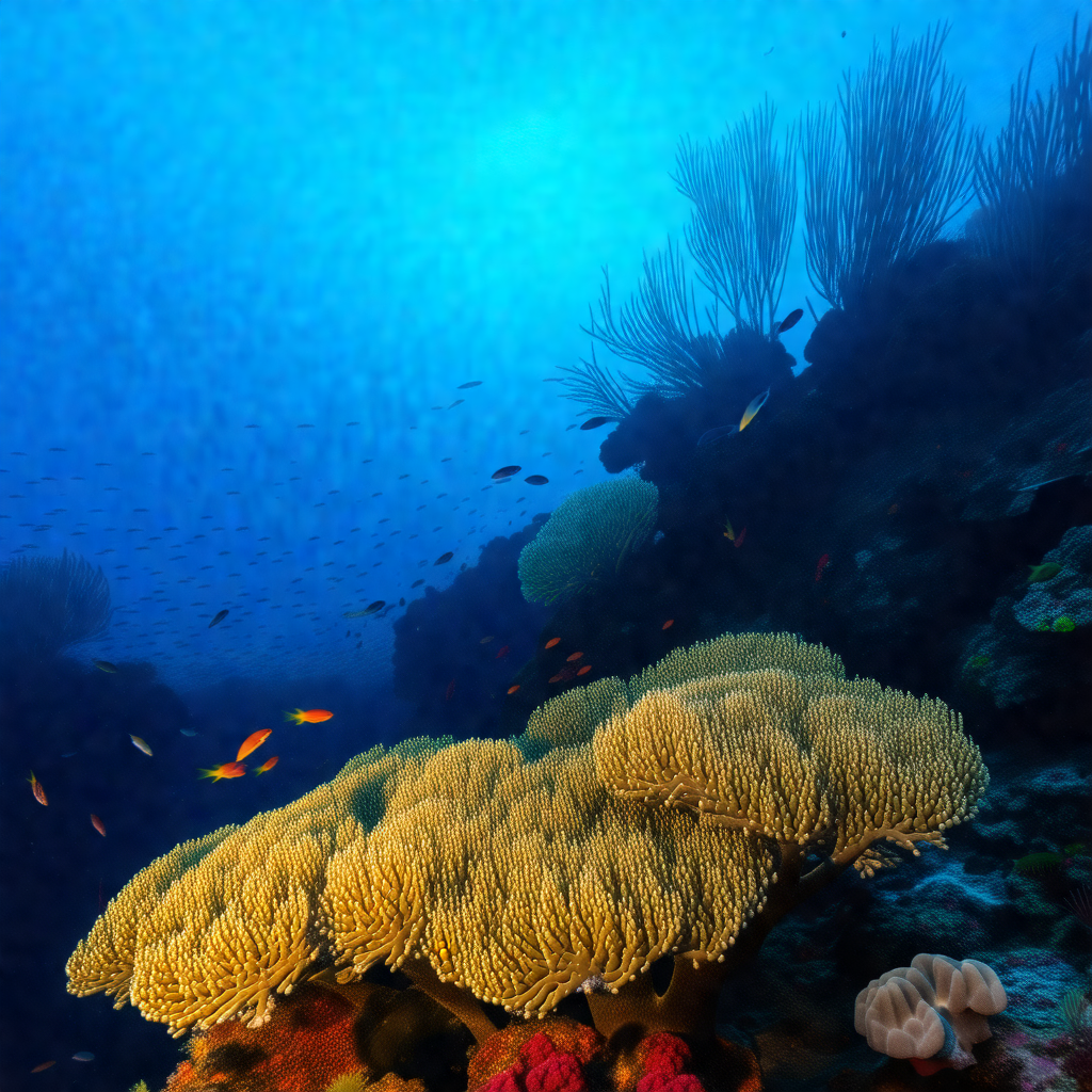 Vibrant underwater scene with a variety of colorful fish ...