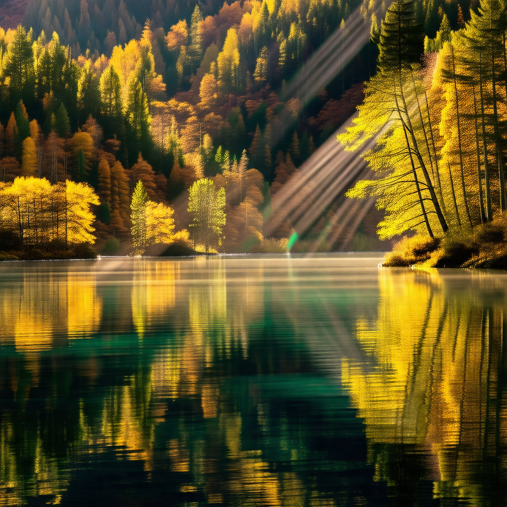 Serene lake surrounded by a forest