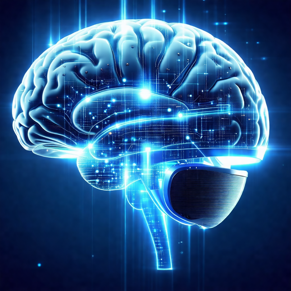 3d representation of a human brain, with a close-up view ...