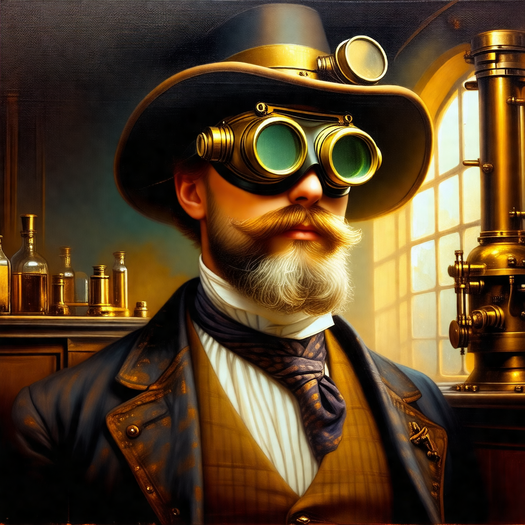 Man wearing a top hat and glasses, giving him a distincti...