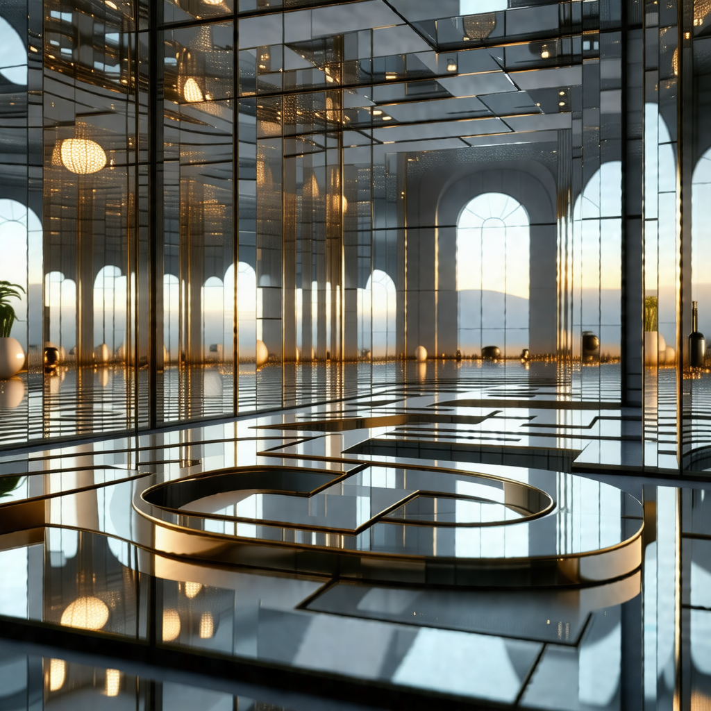 Large, modern building with a glass-walled interior