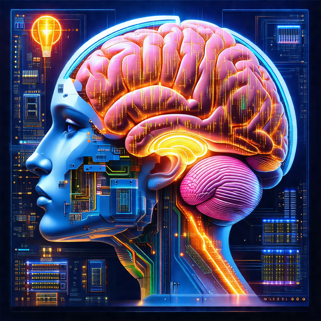 3d representation of a human head, with a focus on the br...