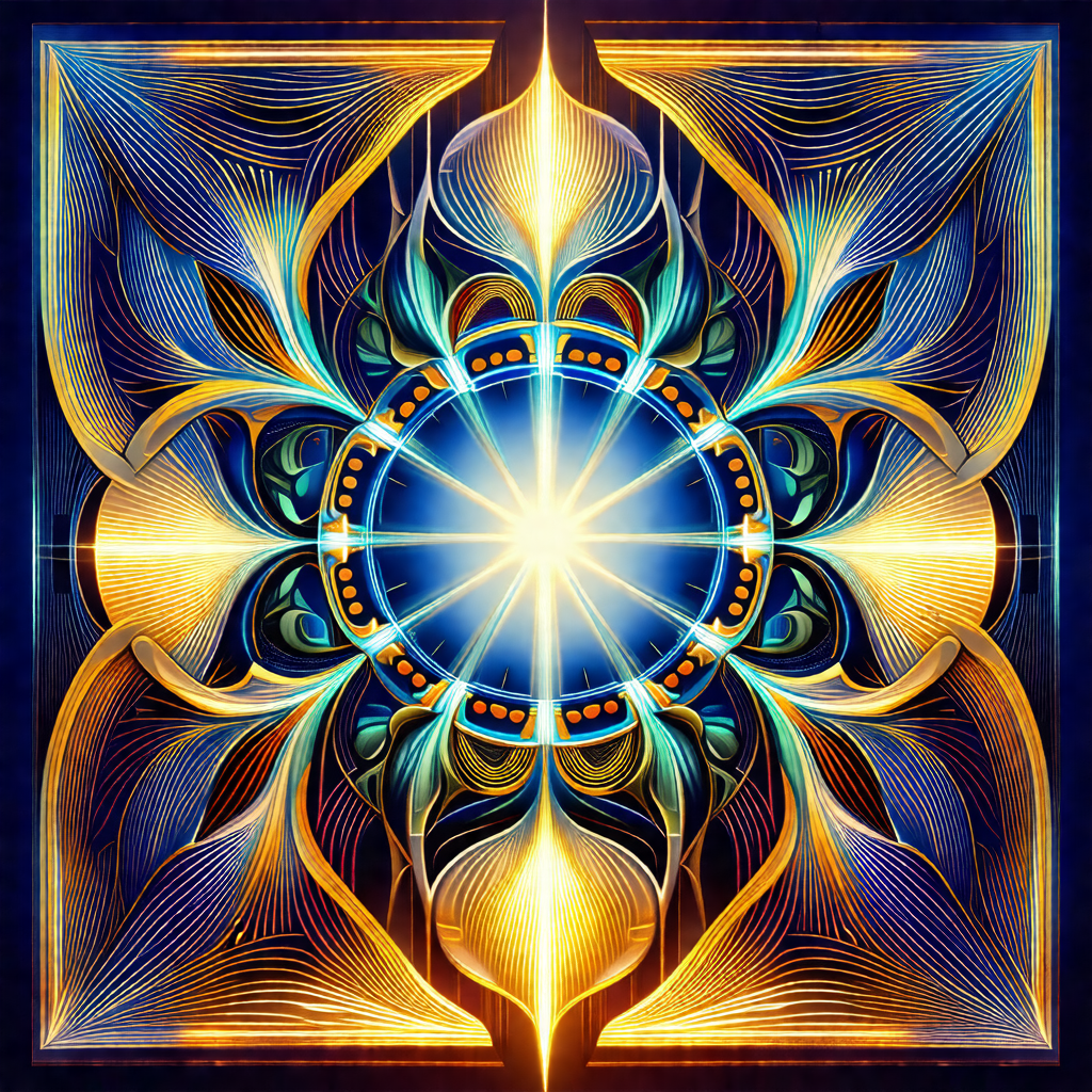 Brightly lit, colorful, and intricate design that resembl...