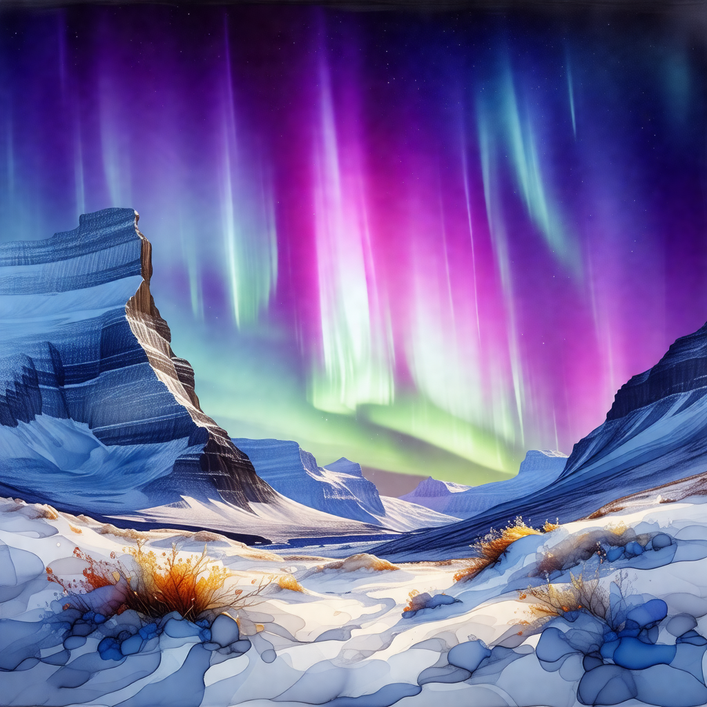 Beautiful night scene with a mountain range in the backgr...