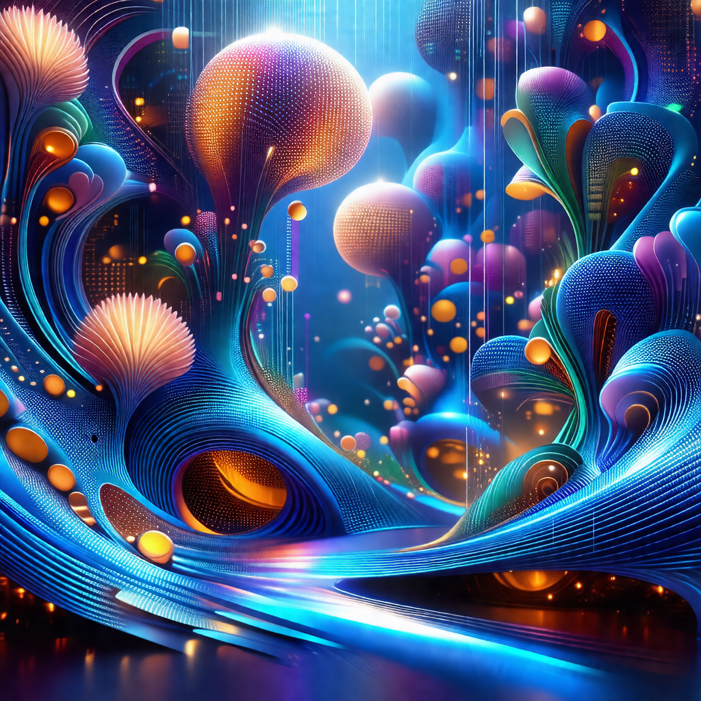Vibrant and colorful digital artwork featuring a variety ...