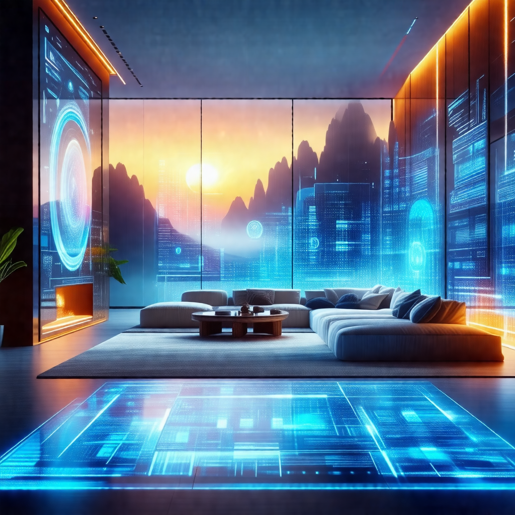 Modern living room with a futuristic design