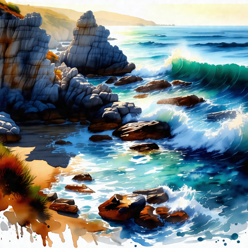 Beautiful beach scene with a large body of water, likely ...