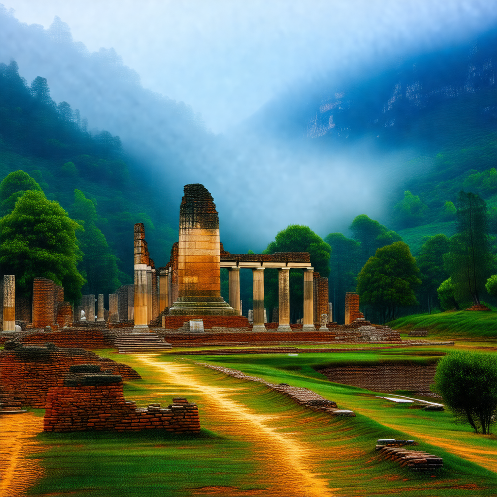Large, ancient stone structure, possibly a temple or a mo...