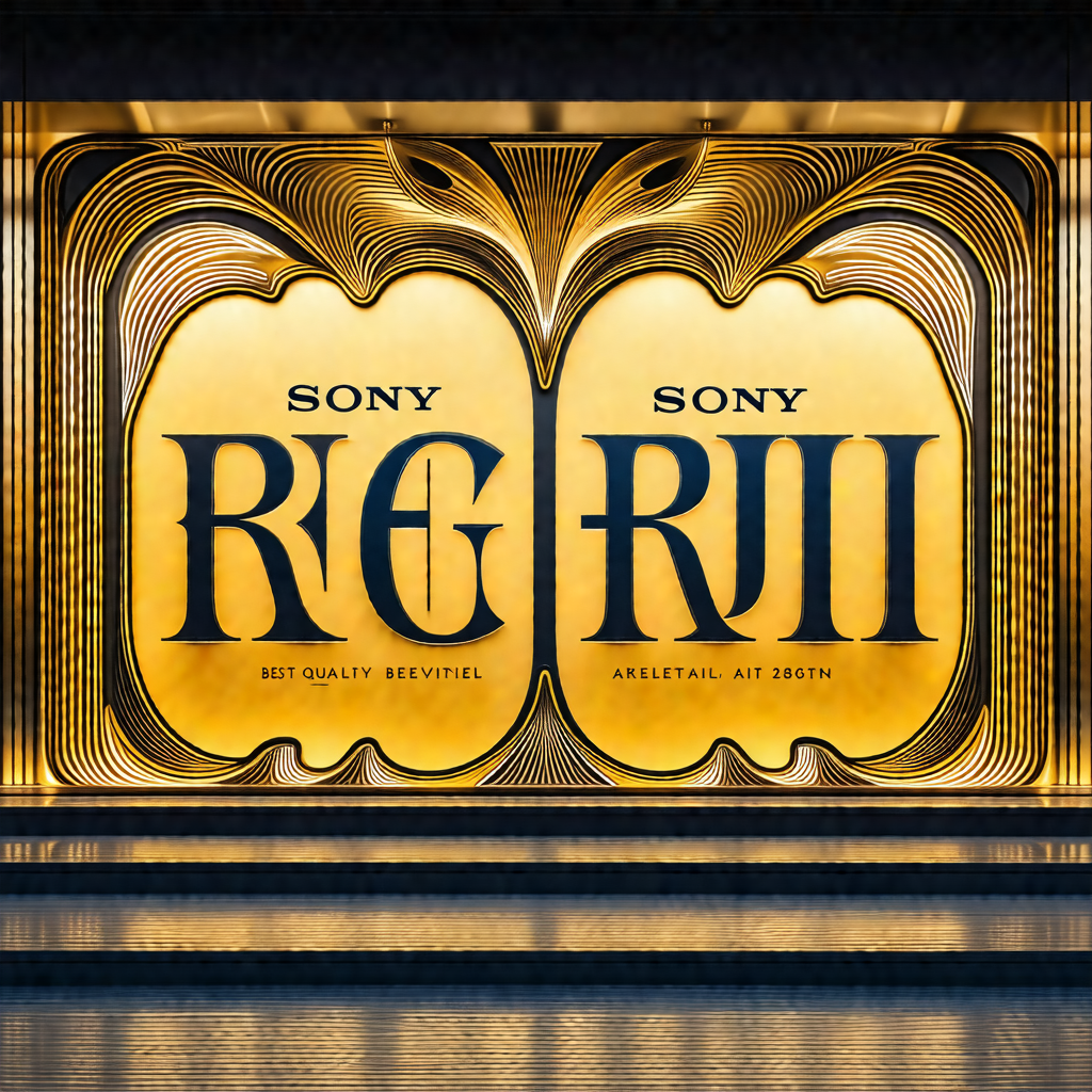 Large, golden sign that reads "sony rx100