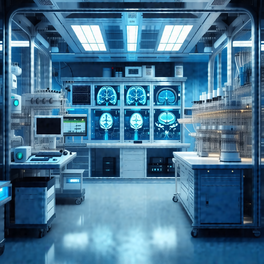 Large, well-lit room filled with various medical equipmen...