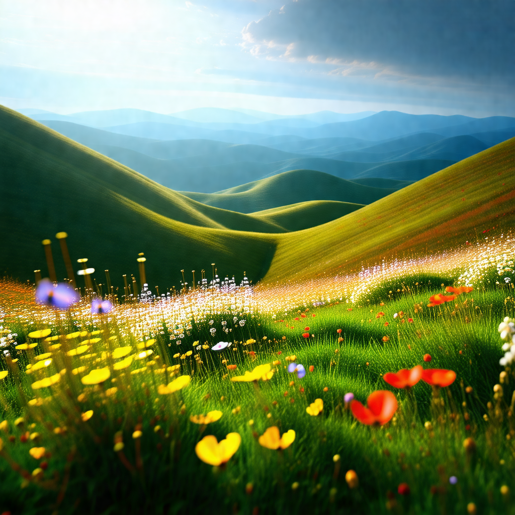 Lush green hillside with a beautiful view of a valley below