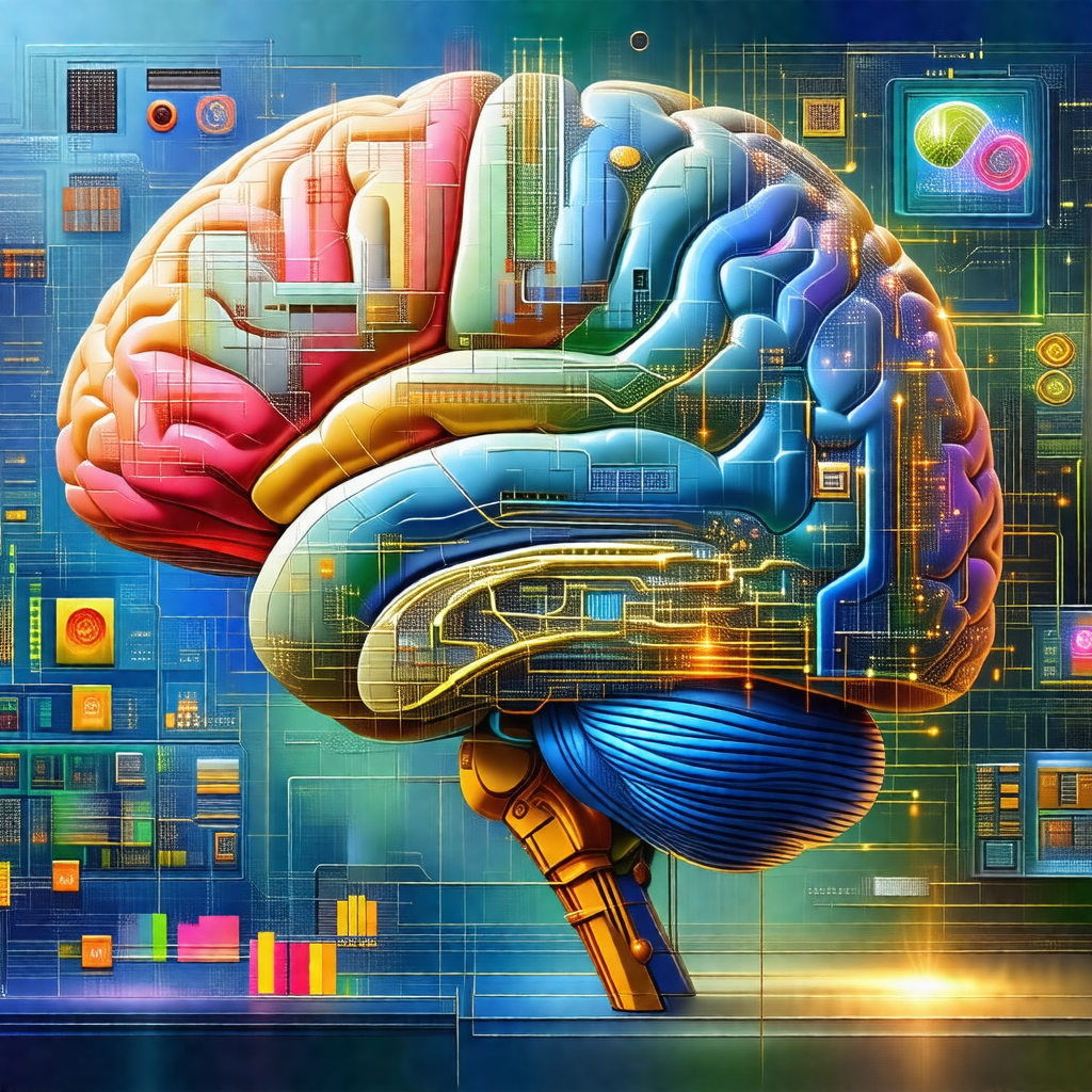 Colorful and detailed illustration of a human brain